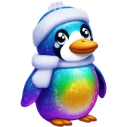 Lisa frank glitter penguin with snow flake sticker