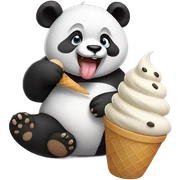 Panda eating ice cream sticker