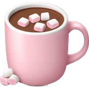 Light Pink mug of hot chocolate with marshmallows  sticker