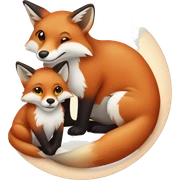 pregnant fox with baby lynx inside stomach sticker