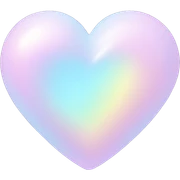 Pale pastel holographic heart sticker