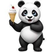 Panda eating ice cream sticker