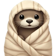 otter cozy in blanket sticker