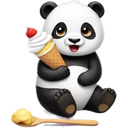 Panda eating ice cream sticker