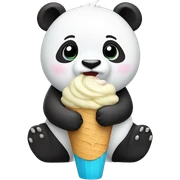 Panda eating ice cream sticker