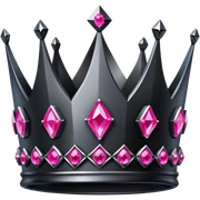 Black diamond crown with bright pink fuchsia gemstones  sticker