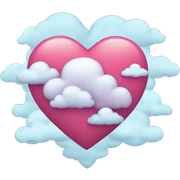 Corazón color celeste con nubes sticker