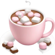 Light Pink mug of hot chocolate with marshmallows  sticker