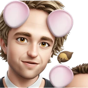 smiling boy with animal ears sticker