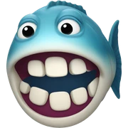 Laughing fish sticker