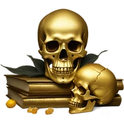 golden scull vanitas still life sticker
