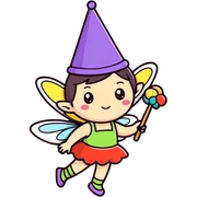 Eine fee mit partyhut sticker