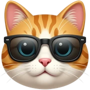 Cat with sunglasses sticker