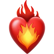 Heart on fire  sticker