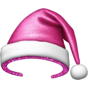 Glittery pink Santa hat sticker