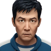portrait of a boy with black hair sticker