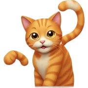 playful orange cat sticker