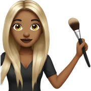 Makeup artist with brush long  hair sticker
