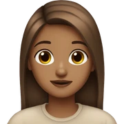 Aesthetic cozy brown straight hair girl sticker