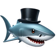 Shark with a top hat sticker