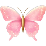 Butterfly "A pastel pink butterfly with glowing, translucent wings decorated with tiny glittery patterns and a faint magical trail of sparkles." sticker