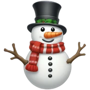 snowman with santa hat sticker