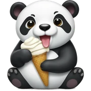 Panda eating ice cream sticker