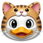Pato disfrazado de gatito sticker