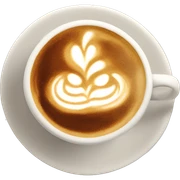 latte art next to open book sticker