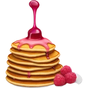 Pancakes with pink jam sticker