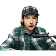plaid shirt microphone portrait sticker