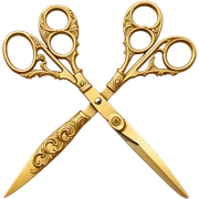 vintage rococo scissors sticker