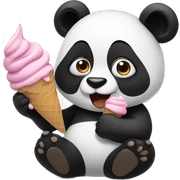 Panda eating ice cream sticker