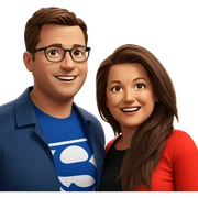 smiling couple in real life sticker