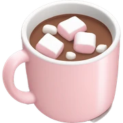 Light Pink mug of hot chocolate with marshmallows  sticker