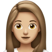 white woman brown long hair eyes brown hearts sticker