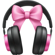 Headphones with pink bows sticker