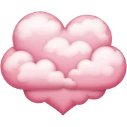 pink heart + cloud sticker