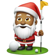 Santa playing golf sticker