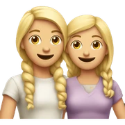 Twee vriendinnen die elkaar knuffelen sticker