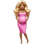 pregnant barbie doll sticker