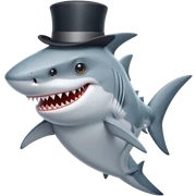 Shark with a top hat sticker