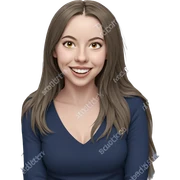 smiling girl with long hair sticker