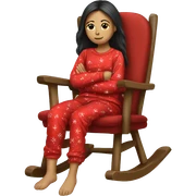 girl faceless in red christmas pjamas sitting in a rocking chair sticker
