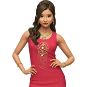 girl with jewelry by ocean sticker
