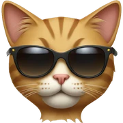 Cat with sunglasses sticker