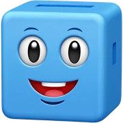 Blue square shaped character with a means it's numberblocks five sticker