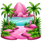 pink slop tropical landscape  sticker