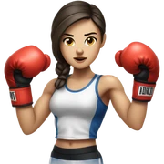 white brunette girl boxing sticker