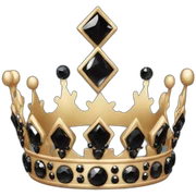 black women's crown with dark crystals in Vicrorian style sticker